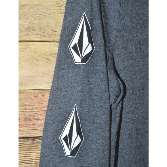 Volcom Men's M Unisex Gray Skater Long Sleeve Pullover T-Shirt Logo Layer Casual - Picture 4 of 7